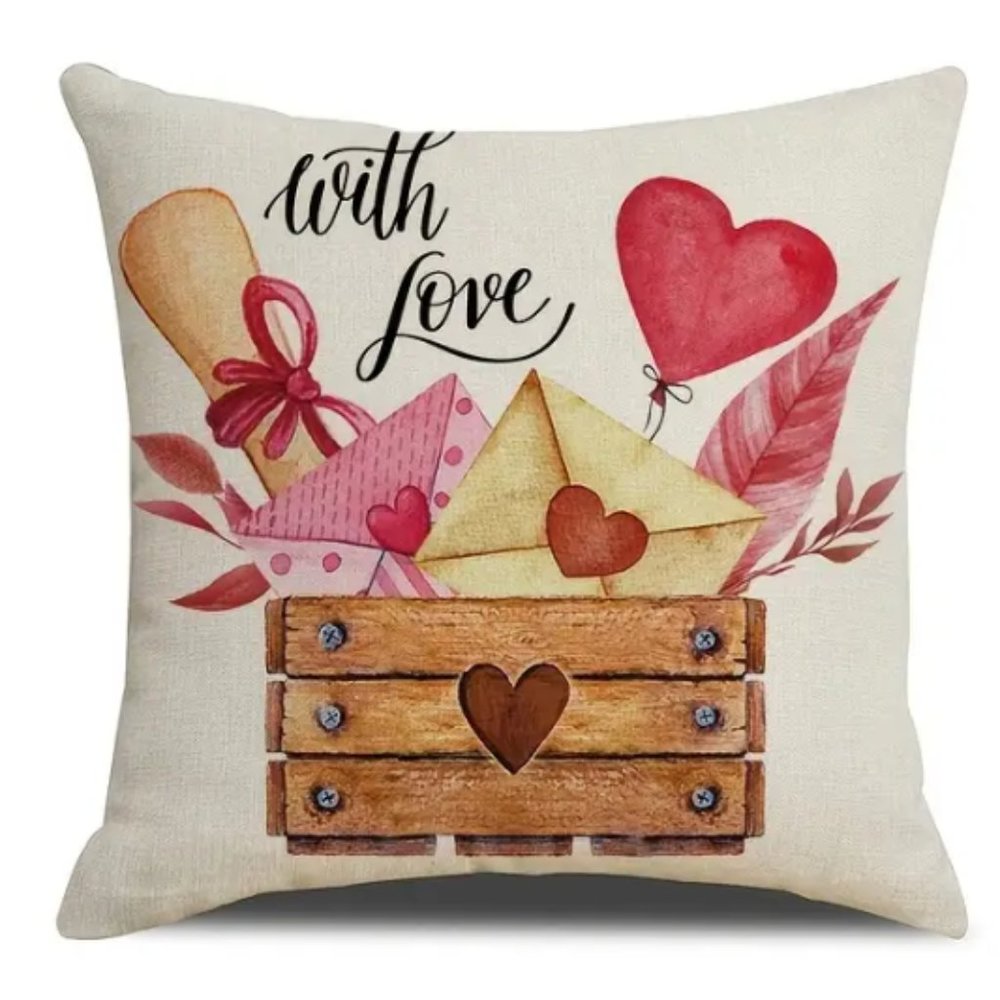 Letters With Love Accent Pillow Cover Cushion Home Decor 18x18